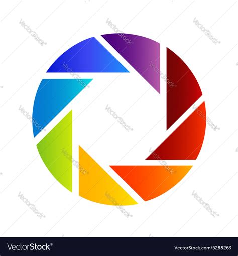Rainbow Colored Photography Shutter Logo Vector Image