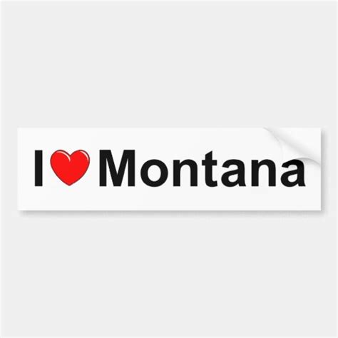 I Love Heart Montana Bumper Sticker Zazzle