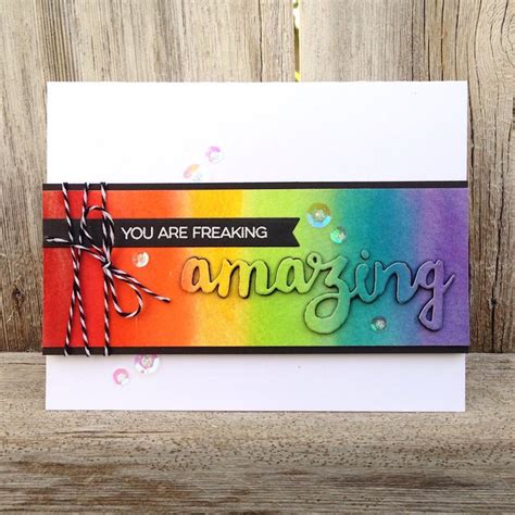 You Are Freaking Amazing Handmade Greeting Card Rainbow Colorful