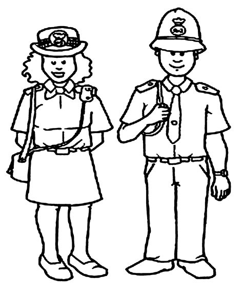 Female Police Officer Coloring Pages Coloring Pages