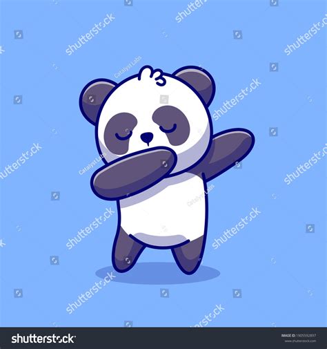 Cute Panda Dabbing Cartoon Vector Icon Stock Vector Royalty Free