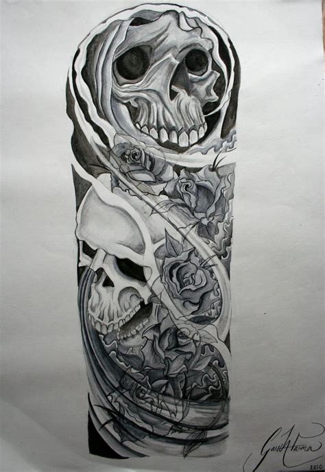 Skull Half Sleeve Tattoo Drawings Tattoos Pinterest Tattoo