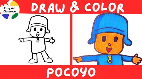 How To Draw Pocoyo Draw And Coloring Tutorial Youtube