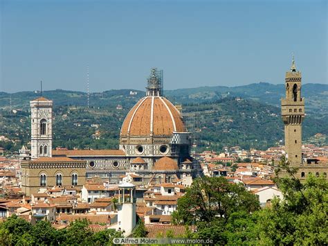 photo of view of cathedral and palazzo vecchio panorama views florence tuscany italy