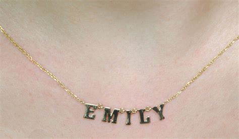 Personalized Name 14kt Gold Necklace Initial 14kt Gold Etsy