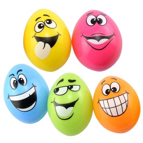 Fillable Plastic Easter Eggs With Funny Faces 10 Count Packs Buy 5