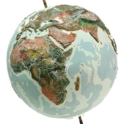 Exaggerated Relief Globe By Cartographer Jorn Seebert 1959