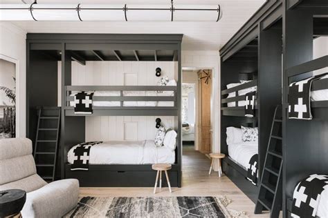 A Beautiful Black And White Kids Bedroom Modern Kids Room Bunk Bed