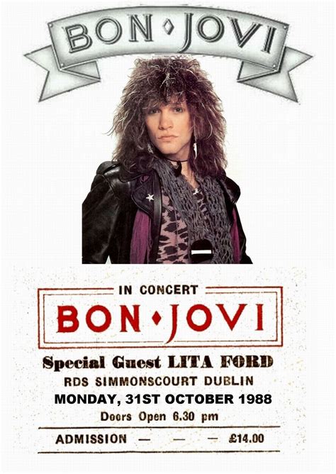 Bon Jovi Vintage Concert Poster Rds Simmonscourt Dublin Ireland 1988