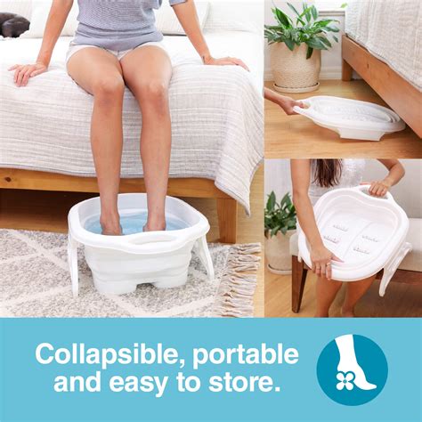 buy zentoes collapsible foot soaking bath tub with massage rollers for sore feet stress and