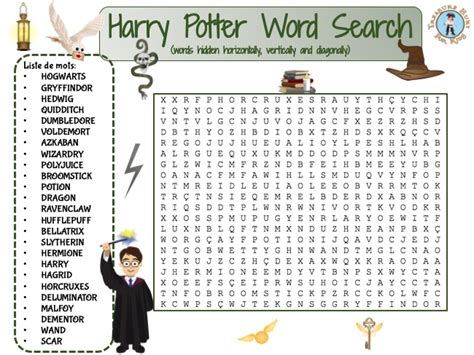 Harry Potter Word Search Puzzle Free Game Treasure Hunt 4 Kids