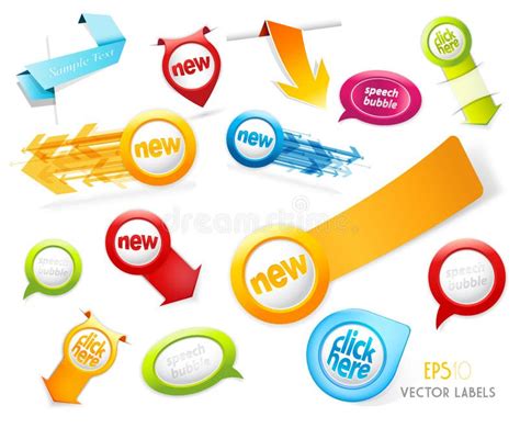 Set Of Colorful Labels Stock Vector Illustration Of Collection 25928288