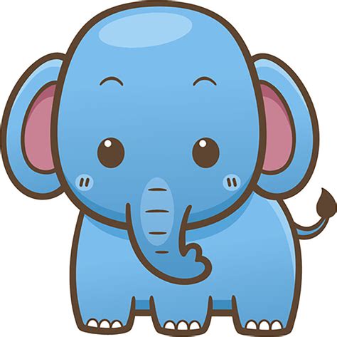 Cute Simple Kawaii Wild Animal Cartoon Icon Elephant Vinyl Decal Sti