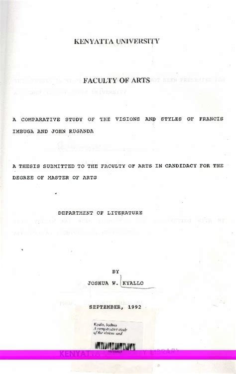 Udm libraries / ids digital repository. (PDF) FACULTY OF ARTS A COMPARATIVE STUDY OF THE VISIONS ...