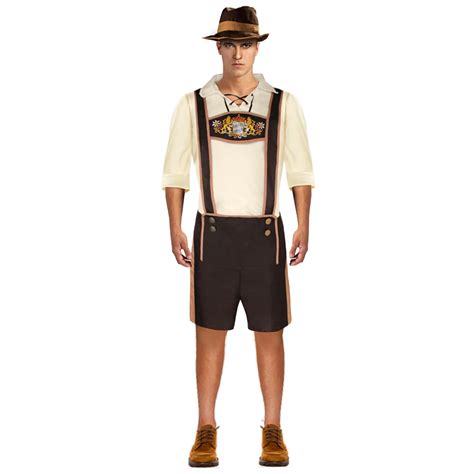 2018 Traditional Germany Beer Men Oktoberfest Costumes Adult Men Bavarian Lederhosen Carnvial