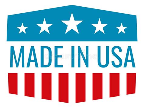 Made In Usa Badge Patriotic Sign National Proud Symbol Stock Vector