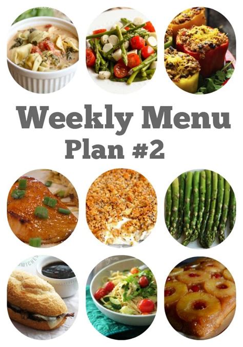 Weekly Menu Plan 2 Recipe Girl Easy Meal Plans Weekly Dinner Menu