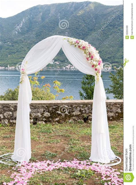 Wedding Arch Decorated With Flowers Outdoors Stock Photo Image Of
