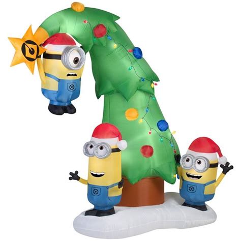 Minions Decorating Christmas Tree Inflatable Minion Christmas