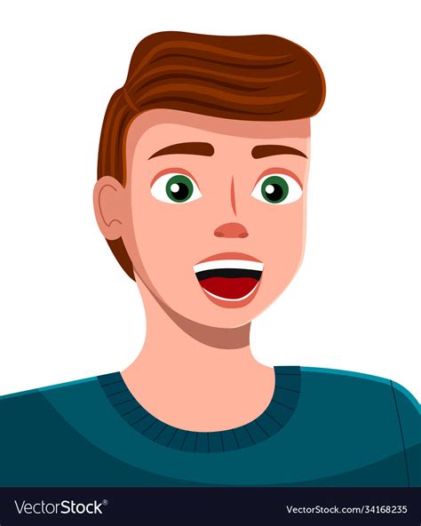 Cartoon A Handsome Young Man With Royalty Free Vector Image