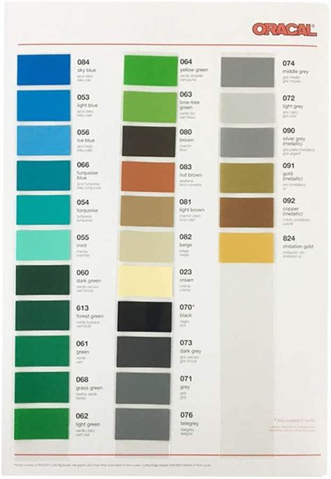 Oracal 651 Glossy Swatch Book Color Chart Swing Design