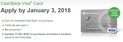 Earn 1% cash back on all other purchases. First National Bank of Omaha Cashback Visa Card Review: 2% ...