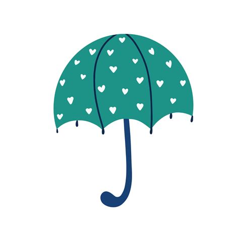 Cute Umbrella With Hearts Vector Cartoon Illustration 2848136 Vector