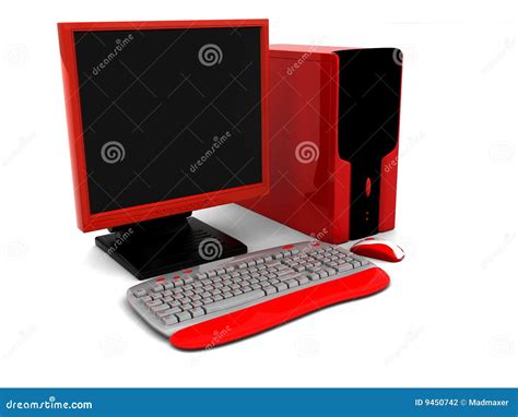 3d Red Computer Stock Illustration Illustration Of Modern 9450742