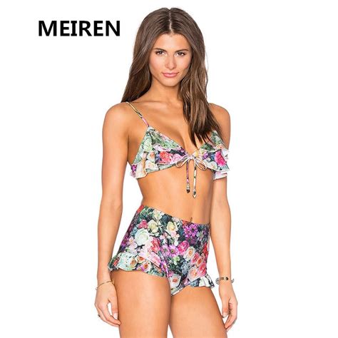 Meiren Bikini Set Summer Swimwear Bandage Type Biquini Women Sexy Backless Beach Swimsuit