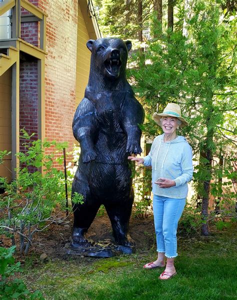 Large Standing Metal Grizzly Bear Garden Statue And Yard Art Bear