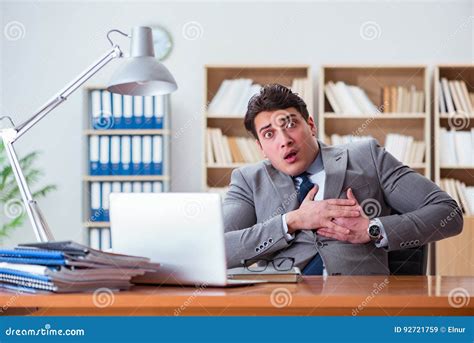 The Businessman Feeling Pain In The Office Stock Image Image Of