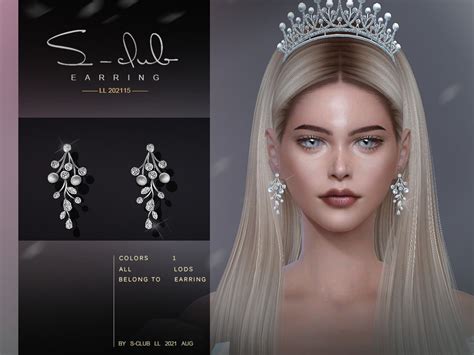 The Sims Resource Diamond Flower Earrings By S Club