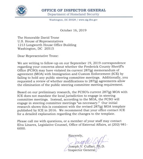 Inspector Generals Letter Sheriff Jenkins Not Required To Hold Public