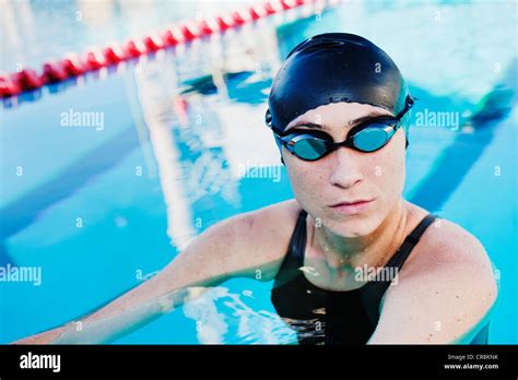 Competitive Swimmer Swimming Pool Stock Photo Alamy