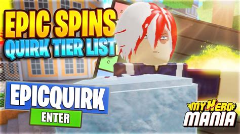 Ultimate My Hero Mania Quirk Tier List And All Codes For Epic Spins