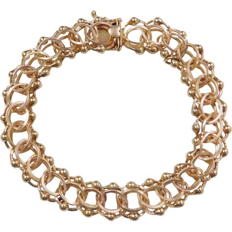 Vintage 14k Gold Link Charm Bracelet ~ 8 ~ 284 Grams From