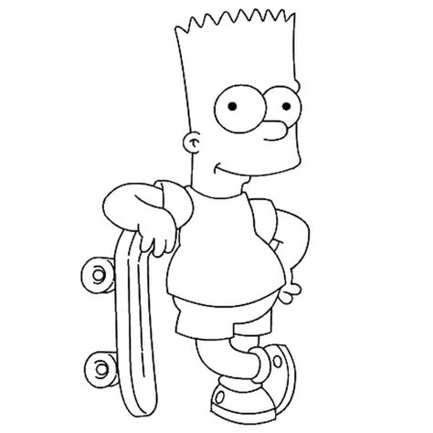 Coloriage Bart Simpson En Ligne Gratuit à Imprimer