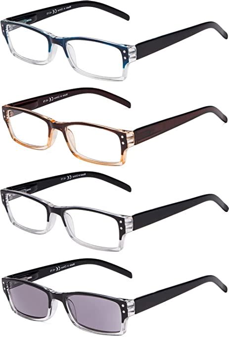 eyekepper 4 pack classic reading glasses for women and men include reading