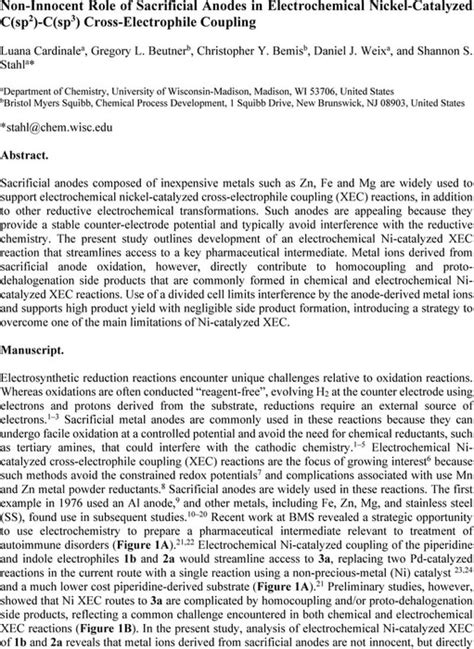 Non Innocent Role Of Sacrificial Anodes In Electrochemical Nickel