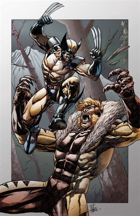 Wolverine Vs Sabretooth By H4125 On Deviantart