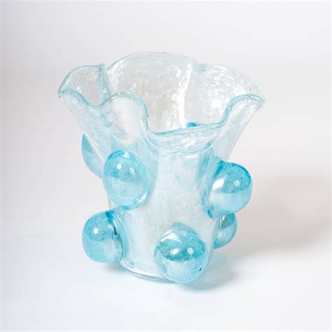 Murano glass vases | murano glass primavera millefiori vase. Modern Italian Murano Glass Vase Turquoise Colored with ...