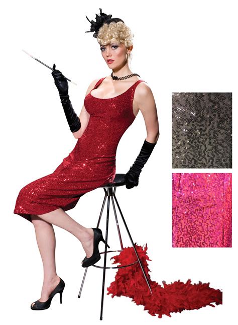 Womens Club Burlesque Glittery Gown Costume Fancy Dress G String