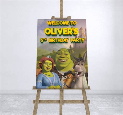 Shrek Birthday Welcome Sign Shrek Personalized Birthday Etsy Australia