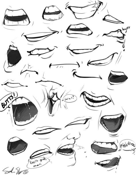Mouths By Rynnay Drawing Expressions Drawing People Mouth Drawing