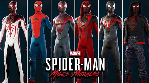 Spider Man Miles Morales All Suits And Costumes Showcase With Gameplay