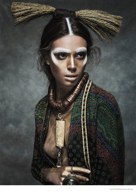 Nuria Nieva In Tribal Chic Fashion For Elle Romania By Jesus Alonso Fashion Gone Rogue