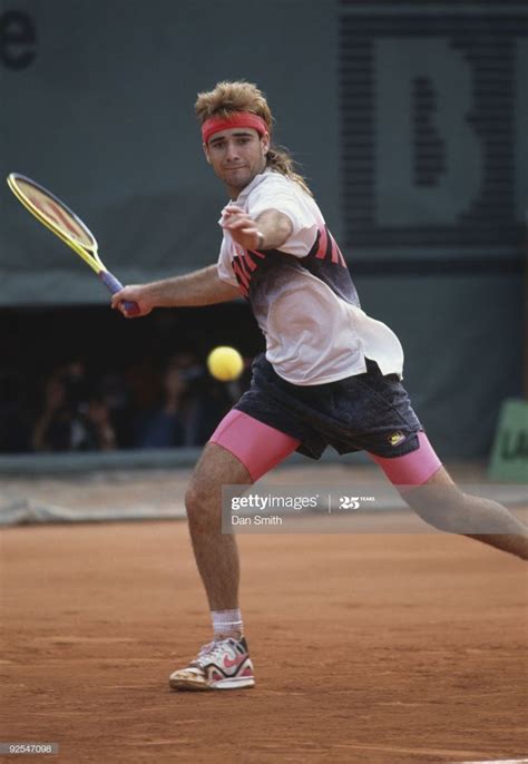 Andre Agassi At The 1990 French Open In Paris Andre Agassi Roland