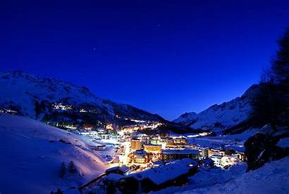 Ski Cervinia Italy Resort Night Resorts Skiing
