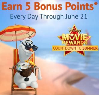 5 free points on your order. FreebiEasy: Rewards-- FREE 5 Disney Movie Rewards Points