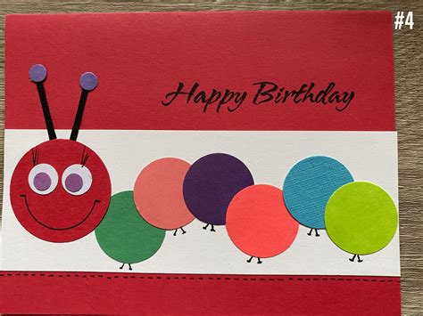 Kid Birthday Cards Fun Colorful Caterpillar Cards For Children Etsy